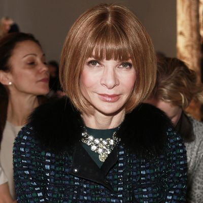 NEW YORK, NY - FEBRUARY 12: Editor-in-Chief at American Vogue Anna Wintour attends the Boss Women fashion show during Mercede250 West 55th Street on February 12, 2014 in New York City. (Photo by Paul Zimmerman/WireImage)