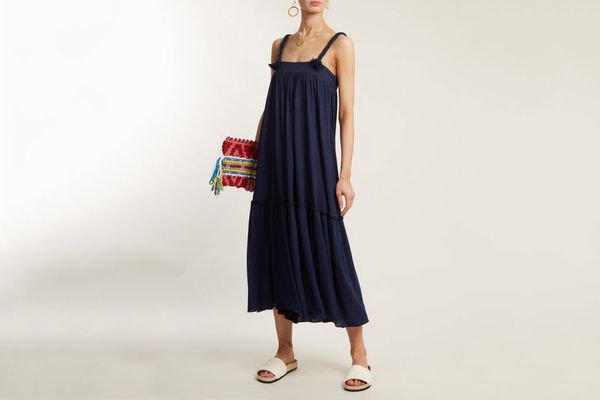 See by Chloé Square-Neck Braid-Trimmed Jersey Dress