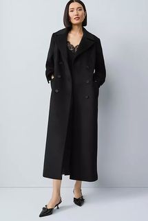 Ann Taylor Petite Fitted Double Breasted Long Coat