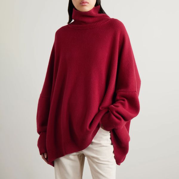 The Row Vinicius Oversized Cashmere Turtleneck Sweater