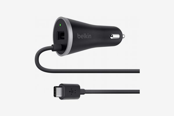 Belkin USB-C Car Charger with 4-Foot Hardwired USB-C Cable (USB Type C) (3 Amp / 15 Watt)