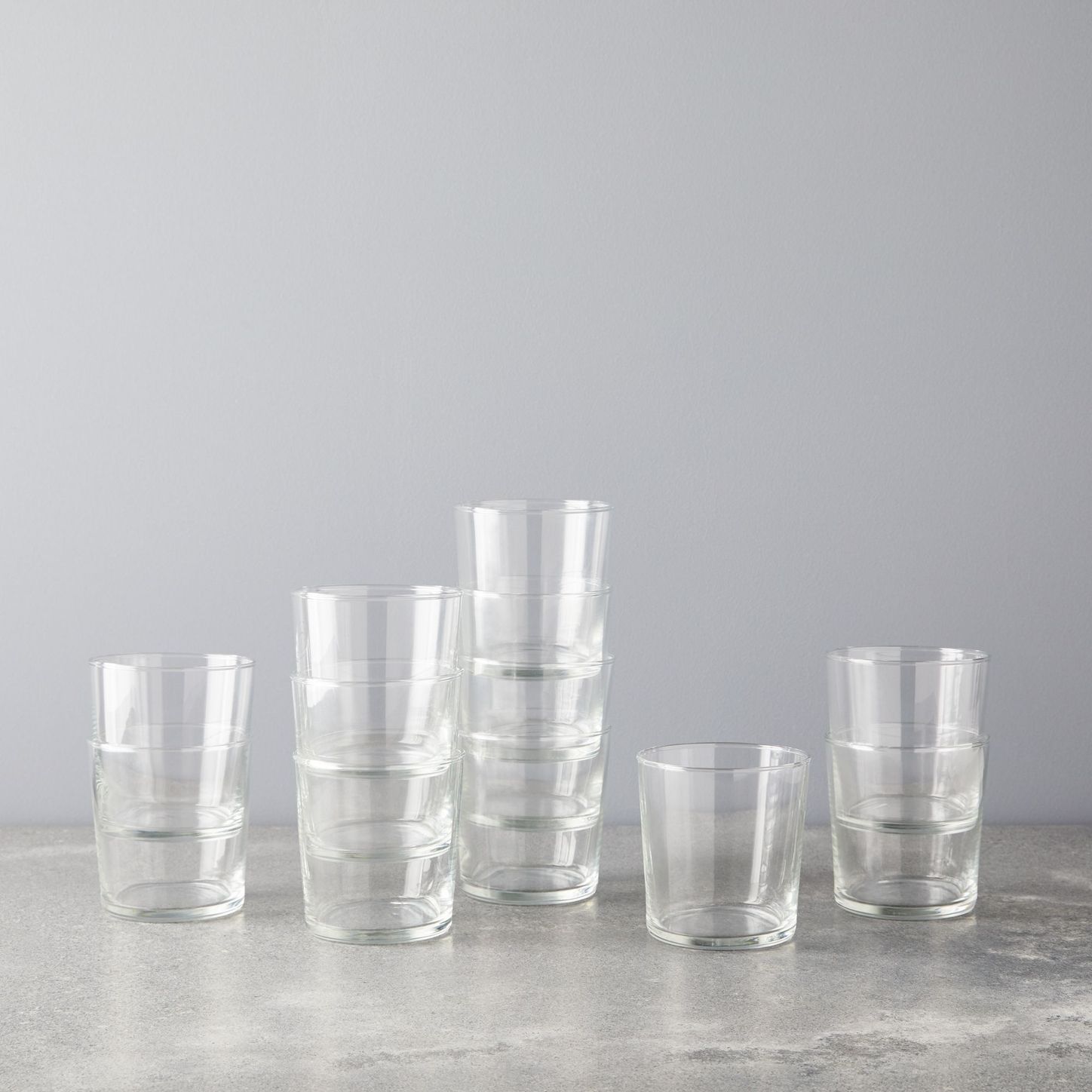 Curved Glass Tumbler 16 oz (Set of 6)