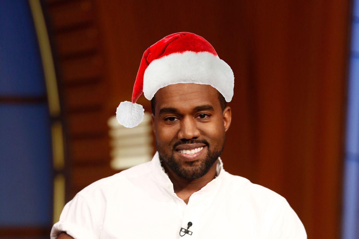 kanye santa hat