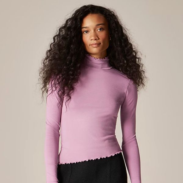 J.Crew Refined Rib Lettuce-Trim Turtleneck