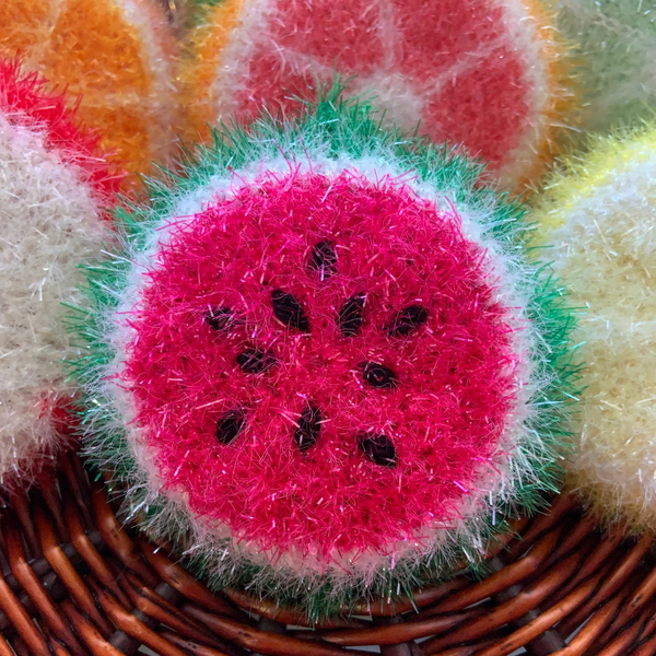 QThandmade Crocheted Watermelon Dishwash Scrubby