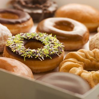 Selection Of Doughnuts In A Tray