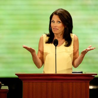 ST. PAUL, MN - SEPTEMBER 02: U.S. Rep. Michelle Bachmann (R-MN) speaks on day two of the Republican National Convention (RNC) at the Xcel Energy Center on September 2, 2008 in St. Paul, Minnesota. The GOP will nominate U.S. Sen. John McCain (R-AZ) as the Republican choice for U.S. President on the last day of the convention. (Photo by Alex Wong/Getty Images)