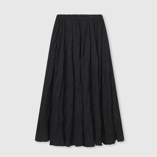 CO Pliss Skirt in Crinkled Cotton