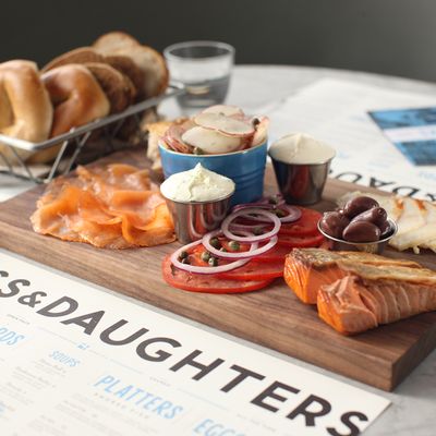 A spread from Russ & Daughters Café on Orchard Street.
