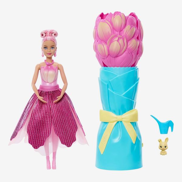 Barbie Petal Pop Scented Doll Tulip Bouquet Reveal