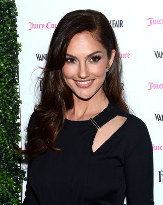 Minka Kelly attends the Vanity Fair And Juicy Couture Celebration Of The 2013 Vanities Calendar With Olivia Munn at Chateau Marmont on February 18, 2013 in Los Angeles, California.