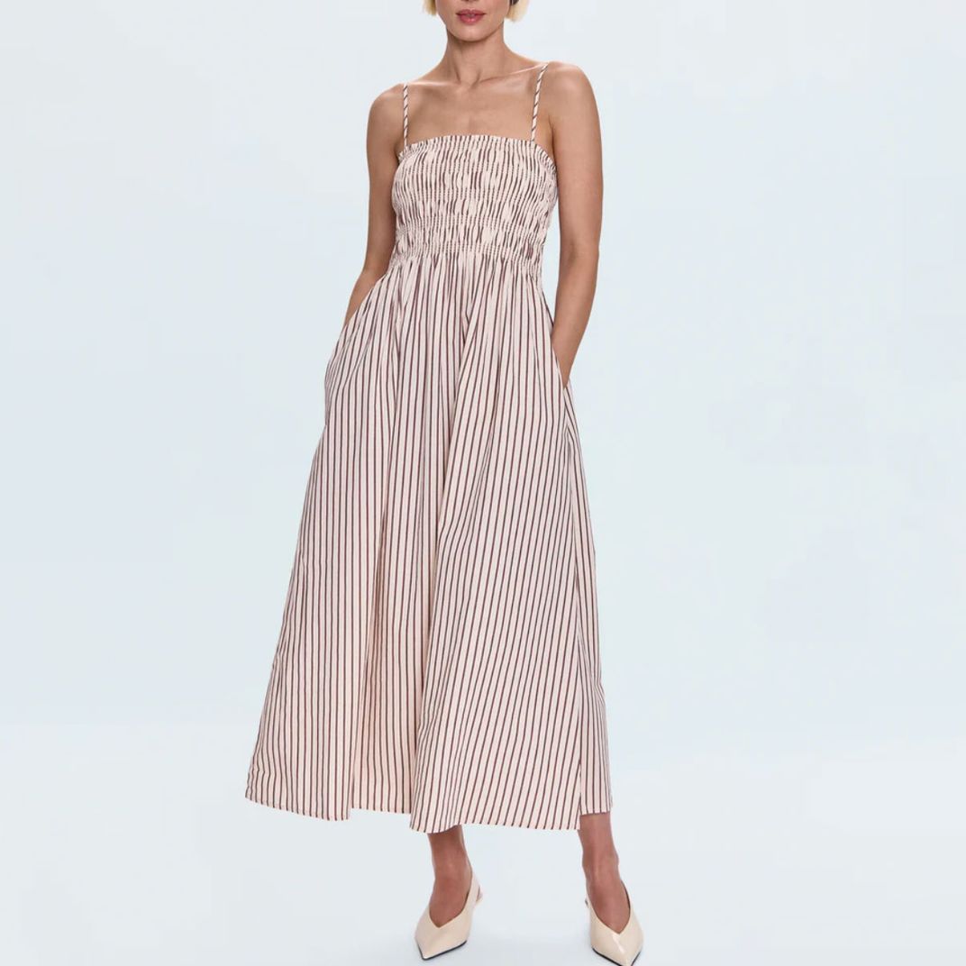 ruffled midi dress Everleene Yellow Ruffle Mesh Midi Dress - US 6