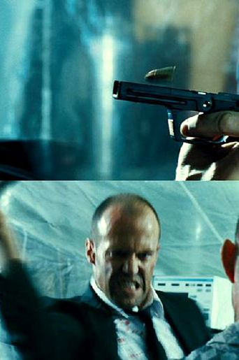 Statham stabs you in the neck with the slide of your own gun. (Transporter 2)