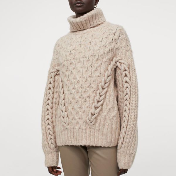 H&M Cable-Knit Turtleneck Sweater