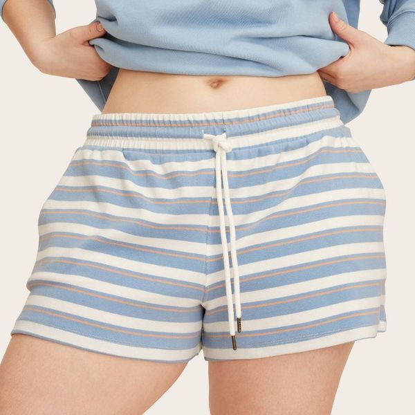 Parke x Target Light Blue/Orange Women's High-Rise Drawstring Knit Pull-On Shorts