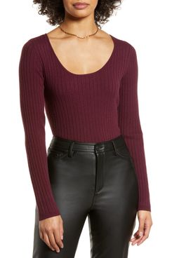 Halogen Rib Scoop Neck Sweater