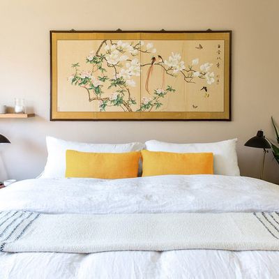 A bed made with linen sheets — the Strategist reviews the best linen bedsheets.