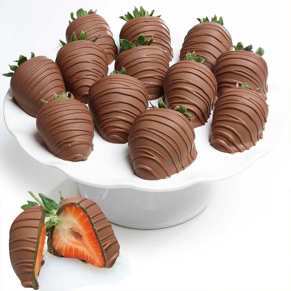 Chocolate Covered Co. Belgian Milk Chocolate Covered Strawberries - 12 Pack