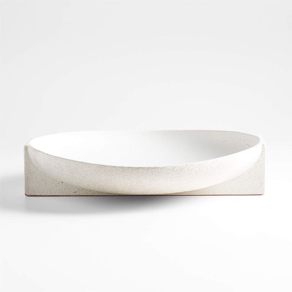 Crate & Barrel Soren White Ceramic Bowl