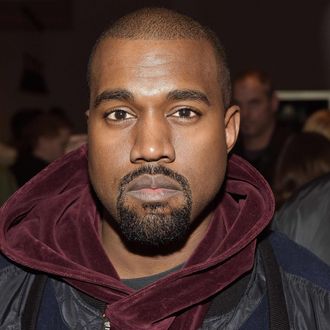 Kanye West attends the Jeremy Scott show at Milk Studios on February 18, 2015 in New York City