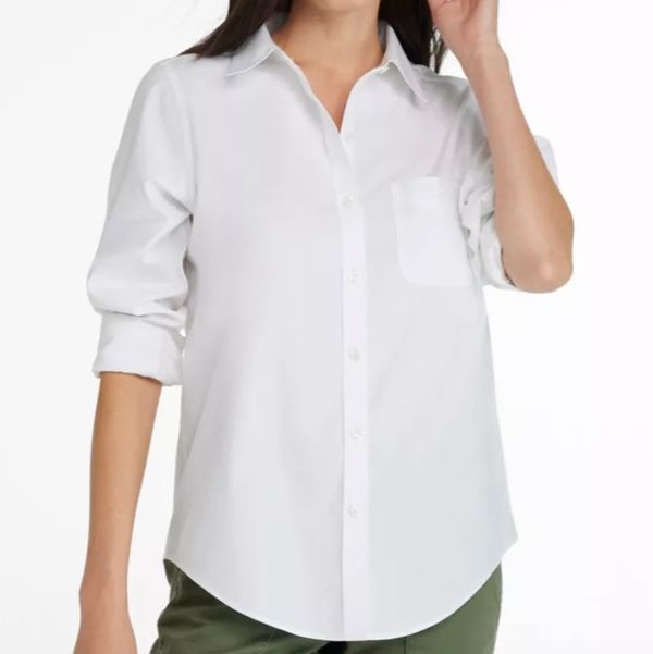 L.L.Bean Wrinkle-Free Pinpoint Oxford Shirt, Long-Sleeve Relaxed Fit