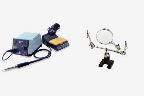 Weller WES51 Analog Soldering Station and SE MZ101B Helping Hand With Magnifying Glass