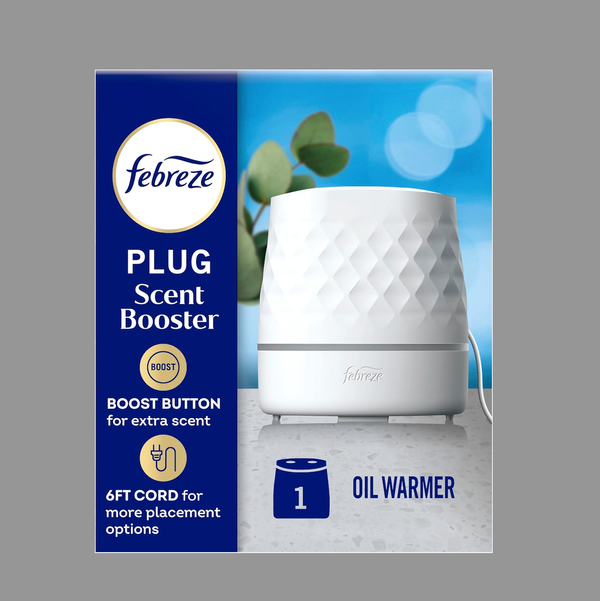 Febreze Plug Scent Booster in White, Continuous Scent Device Oil Diffuser
