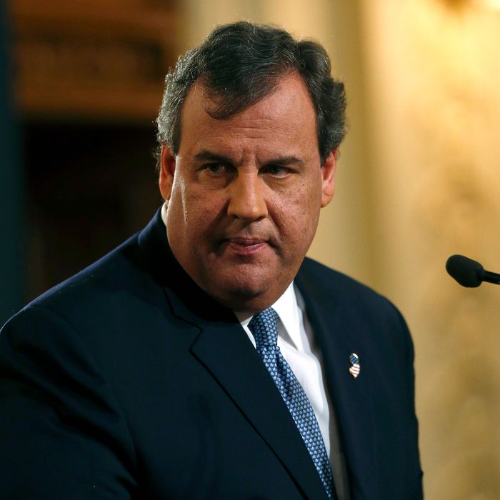 TRENTON, NJ - JANUARY 14: New Jersey Gov. Chris Christie delivers the State of the State Address in the Assembly Chambers at the Statehouse on January 14, 2014 in Trenton, New Jersey. In his speech Christie briefly addressed the ongoing George Washington Bridge lane closure scandal saying his administration 