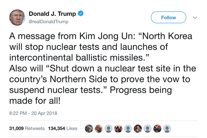 Trump tweets 'very nice note' from North Korea's Kim Jong-un