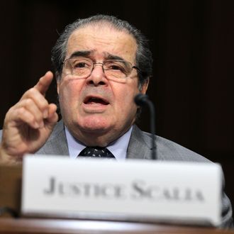 Supreme Court Justices Antonin Scalia testifies during a hearing before the Senate Judiciary Committee October 5, 2011 on Capitol Hill in Washington, DC. The justice testified on 