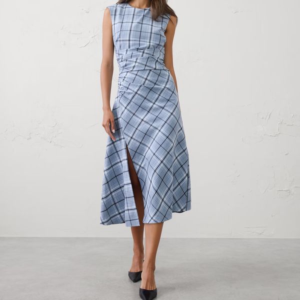 Banana Republic Factory High-Neck Draped Midi Dress