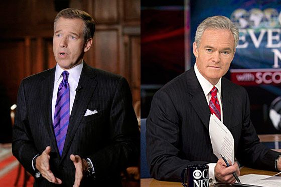 NBC Nightly News with Brian Williams averages around 8.5 million viewers each week, ahead of every entertainment show on NBC's prime-time lineup except for SVU and Harry's Law. By contrast, The CBS Evening News with Scott Pelley averages about 6 million viewers. That's less than every single entertainment show CBS airs in prime time.