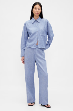 Gap Linen-Cotton Wide-Leg Pants