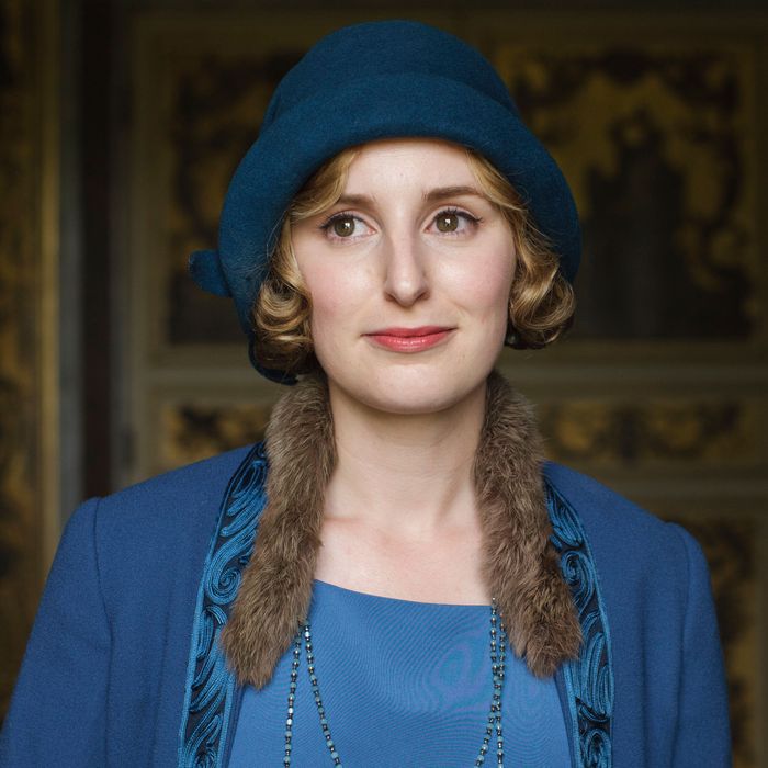 Downton AbbeySeries Finale Airs Sunday, March 6, 2016 on MASTERPIECE on PBS Shown: Laura Carmichael as Lady Edith (C) Nick Briggs/Carnival Film & Television Limited 2015 for MASTERPIECE This image may be used only in the direct promotion of MASTERPIECE CLASSIC. No other rights are granted. All rights are reserved. Editorial use only. USE ON THIRD PARTY SITES SUCH AS FACEBOOK AND TWITTER IS NOT ALLOWED.