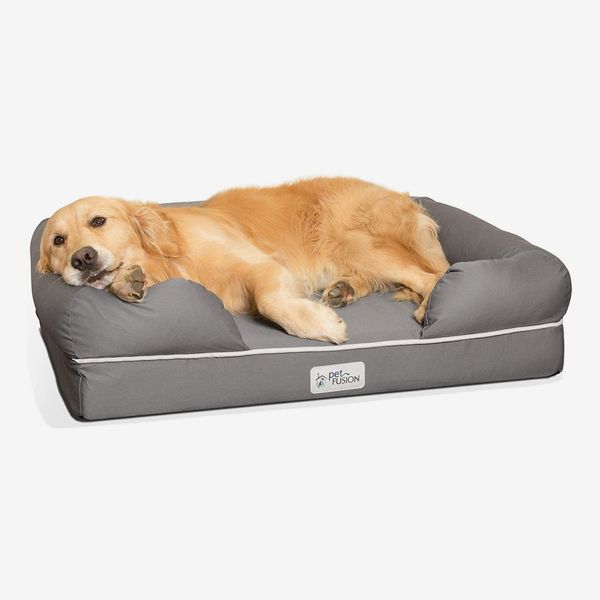 Pet Lounger Bed Pad for Cats & Dogs Wash Removable Cover with Anti-Slip Bottom , Brown Bolster Dog Beds S-XL Small Ushang Pet Premium Orthopedic Memory Foam Dog Sofa Beds 65 x 50 x 10cm 