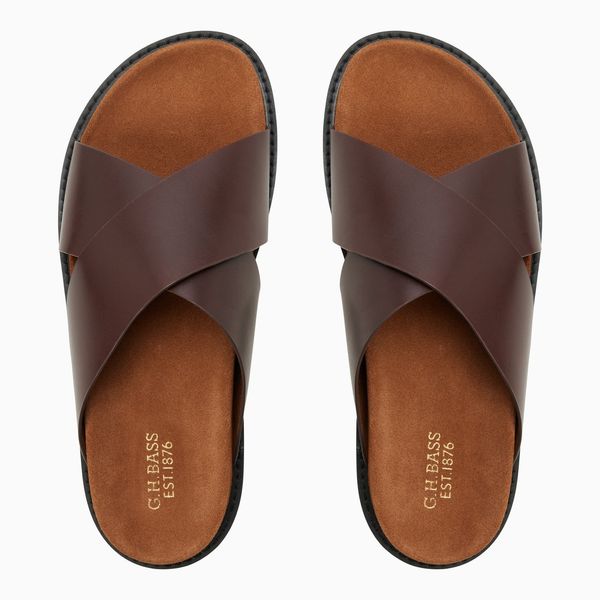 G.H.Bass Mens Charleswood Cross Strap Sandals