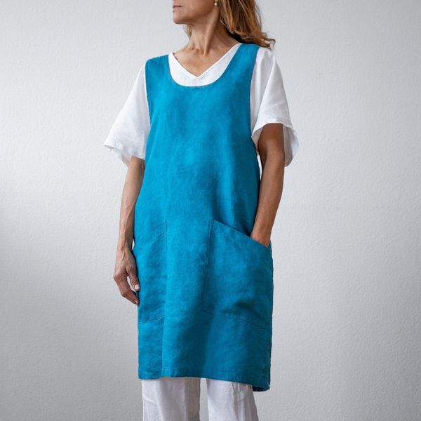 Rough Linen The Bella Linen Pinafore Apron