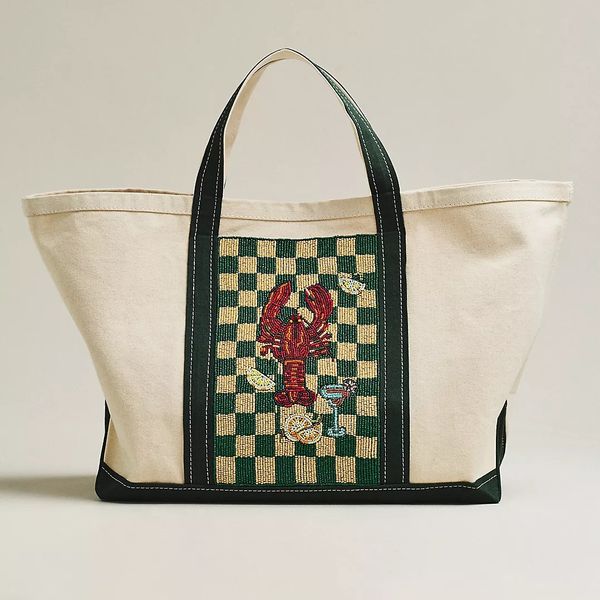 Anthropologie Celandine Hartley Large Canvas Tote