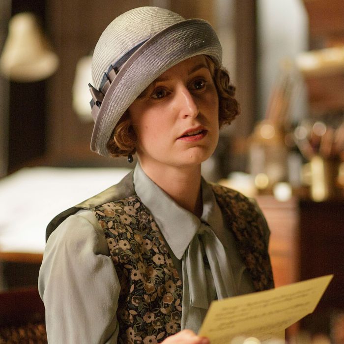 Downton AbbeyPart Seven - Sunday, February 14, 2016 at 9pm ET on MASTERPIECE on PBS A car race gives Mary flashbacks. Mrs. Patmore opens for business. Mrs. Hughes tricks Carson. Things get serious for Edith. Robert gets a surprise gift. Shown: Laura Carmichael as Lady Edith(C) Nick Briggs/Carnival Film & Television Limited 2015 for MASTERPIECE This image may be used only in the direct promotion of MASTERPIECE CLASSIC. No other rights are granted. All rights are reserved. Editorial use only. USE ON THIRD PARTY SITES SUCH AS FACEBOOK AND TWITTER IS NOT ALLOWED.