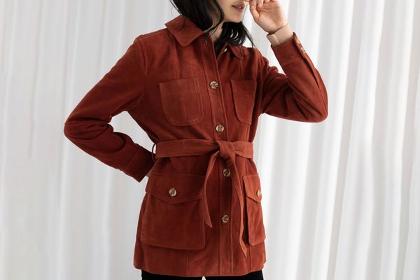 & Other Stories Belted Suede Workwear Jacket