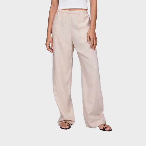 Gap Linen-Blend Easy Wide-Hem Pants