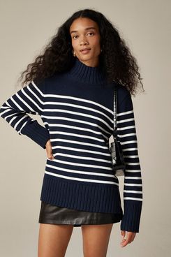 J.Crew Cotton Turtleneck Sweater in Stripe