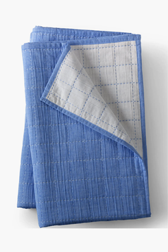 Lands’ End Essential Cotton Windowpane Reversible Bed Blanket