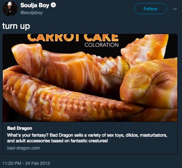 Soulja Boy Is Hawking Fantasy Sexy Toys on Twitter