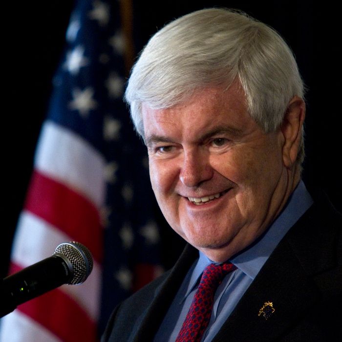 GREENVILLE, SC - DECEMBER 8: U.S. Republican presidential candidate Newt Gingrich leads a forum with South Carolina business leaders at The Global Trading Consortium on December 8, 2011 in Greenville, South Carolina. Gingrich has recently made a sudden surge in the polls. (Photo by John W. Adkisson/Getty Images)