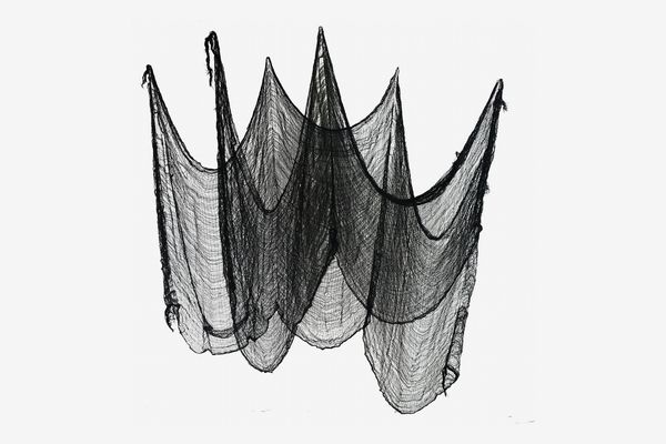 Gardeningwill Set of 2 Hanging Tattered Black Spiderweb Gauze Cloths