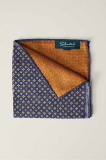 Schostal Pois Reversible Silk Pocket Square