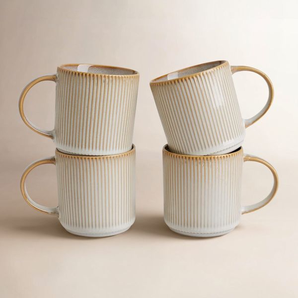 Joss & Main Azal Stoneware Coffee Cup (Set of 4)