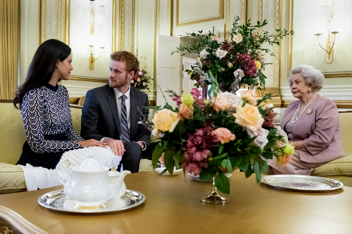 Parisa Fitz-Henley and Murray Fraser in Harry and Meghan: A Royal Romance.