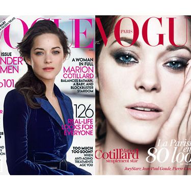 American Vogue's cover (left) and French Vogue's cover (right).